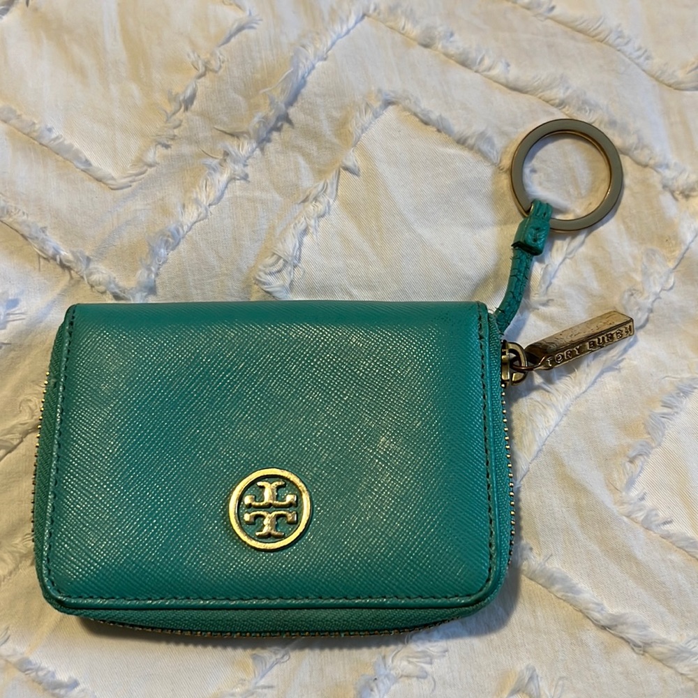 Tory Burch change purse with attached key ring